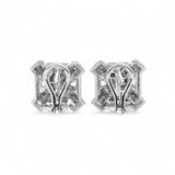 14K White Gold 0.50 Carat Square Stud Diamond Earrings