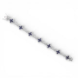 Pulsera de oro blanco de 14 quilates con diamantes, motivo hoja de trébol e infinity, 7.53 quilates