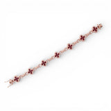 Pulsera de diamantes con eslabones de trébol de cuatro hojas e infinito de oro rosa de 14K y 7,46 quilates