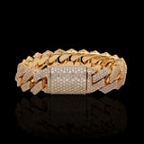 Pulsera de Oro Amarillo de 14K con Diamantes Cubana de Miami 225.00 Gr