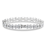 14K White Gold Lab-Stone ButterFly Eternity Tennis Set 10.20 Carat Round & Marquise-Cut Diamond Bracelet
