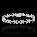14K White Gold Lab-Stone ButterFly Eternity Tennis Set 6.85 Carat Marquise-Cut Diamond Bracelet