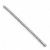 14K White Gold Lab-Stone Eternity Tennis Set 17.62 Carat Princess-Cut Diamond Bracelet