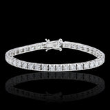 14K White Gold Lab-Stone Eternity Tennis Set 8.21 Carat Round-Cut Diamond Bracelet