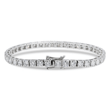 14K White Gold Lab-Stone Eternity Tennis Set 8.21 Carat Round-Cut Diamond Bracelet