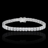 14K White Gold Lab-Stone Eternity Tennis Set | 15.00 Carat Oval-Cut Diamond Bracelet