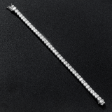 14K White Gold Lab-Stone Eternity Tennis Set | 15.00 Carat Oval-Cut Diamond Bracelet