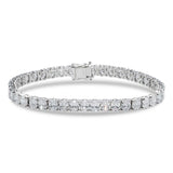 14K White Gold Lab-Stone Eternity Tennis Set | 15.00 Carat Oval-Cut Diamond Bracelet