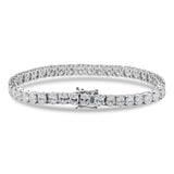 14K White Gold Lab-Stone Eternity Tennis Set | 15.00 Carat Oval-Cut Diamond Bracelet