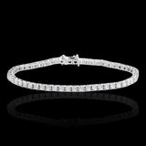 14K White Gold Lab-Stone Eternity Tennis Set 5.50 Carat Round-Cut Diamond Bracelet