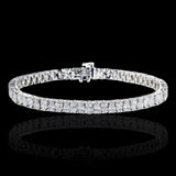14K White Gold Lab-Stone Teardrop Eternity Tennis Set 9.60 Carat Pear-Cut Diamond Bracelet