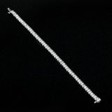 14K White Gold Lab-Stone Teardrop Eternity Tennis Set 9.60 Carat Pear-Cut Diamond Bracelet