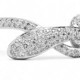 14K White Gold 6.00 Carat Overlapping Snake Bangle Diamond Bracelet
