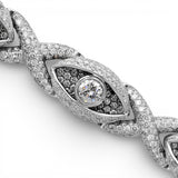 Pulsera de oro blanco de 14 quilates con diamantes Infinity Eye de 15,00 quilates