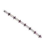 14K White Gold Leaf Clover Infinity Link Diamond Bracelet
