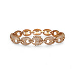 Front of Gold chain bracelet with diamond accents on a white background
