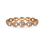14K Yellow Gold 7.00 Carat Natural Pave Diamond Puffed Mariner Link Bracelet