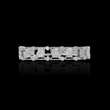 14K White Gold 6.00 Carat Floral Prong Set Natural Diamond Bracelet