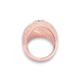 14K Rose Gold 4.24 Carat Natural Diamond Dome Cluster Cross Ring