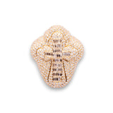 14K Yellow Gold 4.02 Carat Natural Diamond Signet Cross Ring