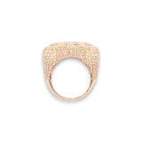 14K Yellow Gold 4.02 Carat Natural Diamond Signet Cross Ring