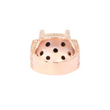 14K Rose Gold 8.00 Carat Natural Diamond Multi Row Square Ring