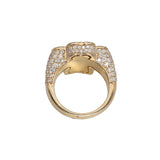 14K Yellow Gold 5.78 Carat Natural Diamond Iced-Out Signet Cross Ring