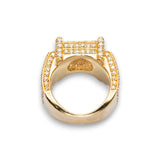 14K Yellow Gold 6.00 Carat Natural Diamond Square Layered Cluster Ring