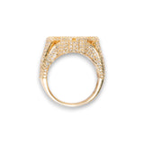 14K Yellow Gold 3.97 Carat Natural Diamond Ruby Cross Ring