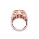 14K Rose Gold 5.22 Carat Natural Diamond Double Layered Circle Ring