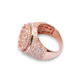 14K Rose Gold 5.22 Carat Natural Diamond Double Layered Circle Ring