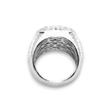 14K White Gold 4.88 Carat Natural Diamond Square Layered Cluster Ring
