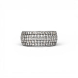 Anillo de Oro Blanco de 14K con Diamantes Naturales Pavé Multilinea de 2.80 Quilates