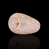 14K Yellow Gold 7.00 Carat Natural Diamond Full Pavé Dome Ring