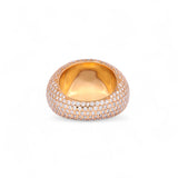 14K Yellow Gold 7.00 Carat Natural Diamond Full Pave Dome Ring