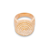 14K Yellow Gold 4.00 Carat Natural Diamond Spiral Dome Cluster Ring