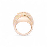 14K Yellow Gold 4.49 Carat Natural Diamond Ankh Cross Cluster Ring