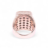 14K Rose Gold 8.00 Carat Natural Diamond Rectangle Multi Row Ring