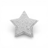 14K White Gold 12.00 Carat Double Frame Star Diamond Ring