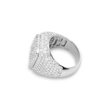14K White Gold 6.43 Carat Natural Diamond Square Cluster Ring