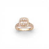 14K Yellow Gold 1.72 Carat Halo Cushion Cluster Diamond Ring