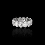 14K White Gold 10.46 Carat Oval Lab Diamond Eternity Ring
