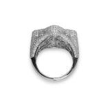 14K White Gold Latin Cross Ring | 4.39 Carat Baguette & Round-Cut Diamonds
