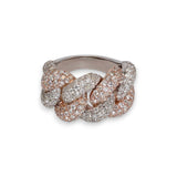 14K Two-Tone Gold 5.00 Carat Natural Diamond Cuban Link Ring