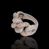 14K Two-Tone Gold 5.00 Carat Natural Diamond Cuban Link Ring