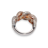 14K Two-Tone Gold 5.00 Carat Natural Diamond Cuban Link Ring