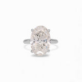 14K White Gold 7.54 Carat Oval Lab Diamond Engagement Ring