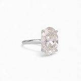 14K White Gold 7.54 Carat Oval Lab Diamond Engagement Ring
