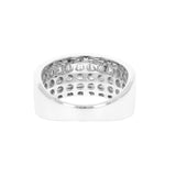14K White Gold 2.45 Carat Natural Diamond Two Row Wedding Ring