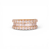 14K Yellow Gold 6.00 Carat Channel Set Multi Row Diamond Ring